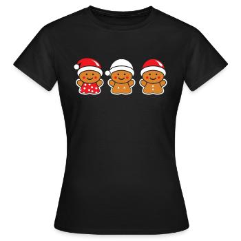 Bonhomme pain d'épice - T-shirt Femme - noir - Devant - AI Model Female 172 dark (172cm)