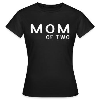 Mama Mom of two Spruch Elternzeit Kinder - Frauen T-Shirt - Schwarz - Vorne - AI Model Female 172 dark (172cm)
