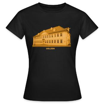 Hôtel de ville d’Uelzen Ville hanséatique de Basse-Saxe - T-shirt Femme - noir - Devant - AI Model Female 172 dark (172cm)