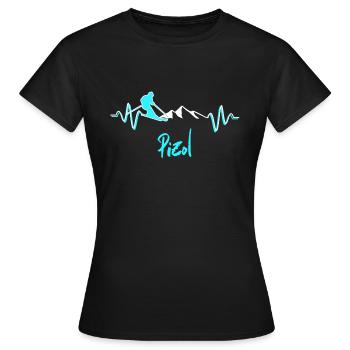 Ski Pizol - T-shirt Femme - noir - Devant - AI Model Female 172 dark (172cm)
