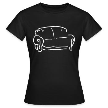 Sofa - Frauen T-Shirt - Schwarz - Vorne - AI Model Female 172 dark (172cm)