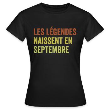 Legenden werden im September geboren - Frauen T-Shirt - Schwarz - Vorne - AI Model Female 172 dark (172cm)