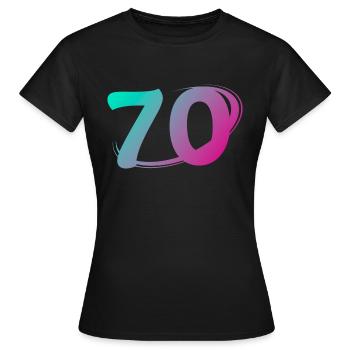 Nummer 70 mehrfarbig - Frauen T-Shirt - Schwarz - Vorne - AI Model Female 172 dark (172cm)