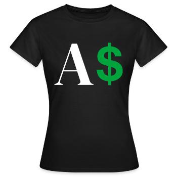 Dollar-Buchstabe - Frauen T-Shirt - Schwarz - Vorne - AI Model Female 172 dark (172cm)