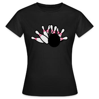 Kegeln - Frauen T-Shirt - Schwarz - Vorne - AI Model Female 172 dark (172cm)