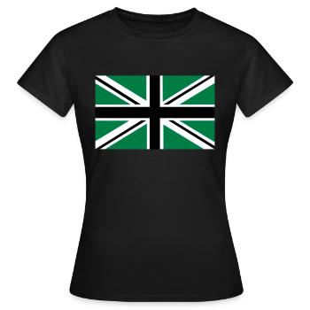 Union Jack | black-white-green | Flag flag - Women's T-Shirt - black - Front - AI Model Female 172 dark (172cm)