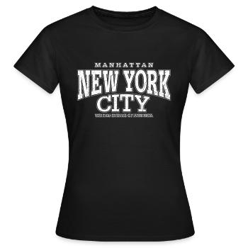 New York City Manhattan blanc (à l'ancienne) - T-shirt Femme - noir - Devant - AI Model Female 172 dark (172cm)