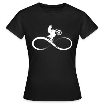 Motocross moto infini symbole de l'infini - T-shirt Femme - noir - Devant - AI Model Female 172 dark (172cm)