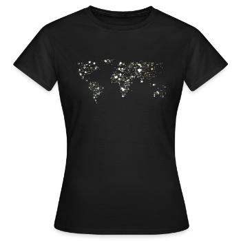 Weltkarte - Frauen T-Shirt - Schwarz - Vorne - AI Model Female 172 dark (172cm)