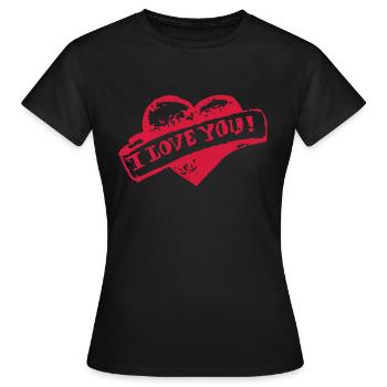 I-love-you - T-shirt Femme - noir - Devant - AI Model Female 172 dark (172cm)