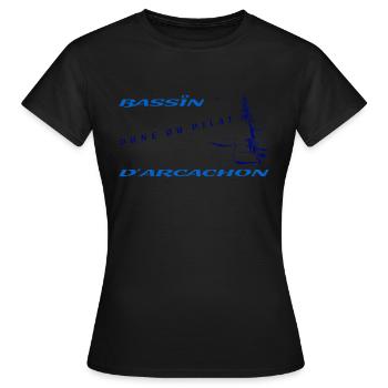 Pilat Dune Treppenhaus - Frauen T-Shirt - Schwarz - Vorne - AI Model Female 172 dark (172cm)