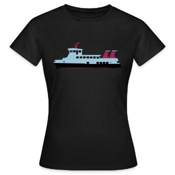 schiff - Frauen T-Shirt - Schwarz - Vorne - AI Model Female 172 dark (172cm)