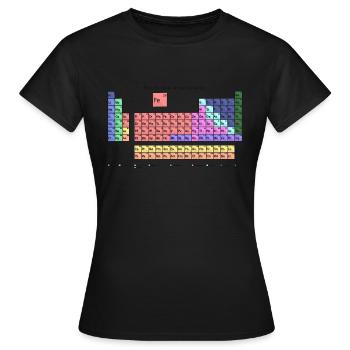 Tableau périodique chimie - T-shirt Femme - noir - Devant - AI Model Female 172 dark (172cm)