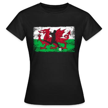 Pays de Galles fan de football de l’équipe galloise - T-shirt Femme - noir - Devant - AI Model Female 172 dark (172cm)