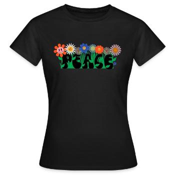 FRIEDE - Frauen T-Shirt - Schwarz - Vorne - AI Model Female 172 dark (172cm)