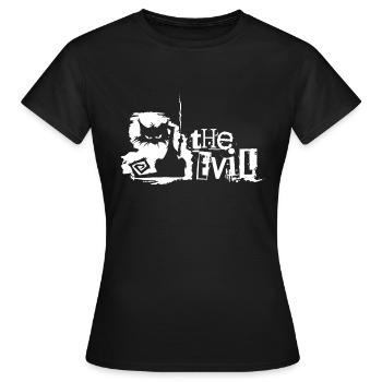 Freaky Cat Le mal - le chat maléfique fait des égratignures - T-shirt Femme - noir - Devant - AI Model Female 172 dark (172cm)