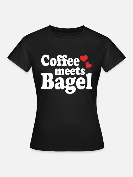 Coffee meets Bagel - Frauen T-Shirt - Schwarz