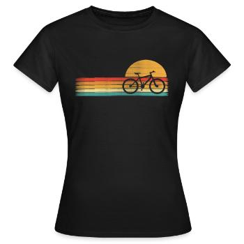 Fahrrad Vintage Retro Aquarell Coole Kunst - Frauen T-Shirt - Schwarz - Vorne - AI Model Female 172 dark (172cm)