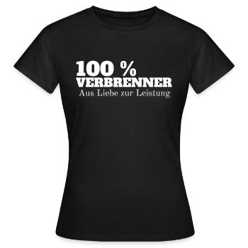 100% Verbrenner Motor Autoaufkleber Sticker Auto - Frauen T-Shirt - Schwarz - Vorne - AI Model Female 172 dark (172cm)