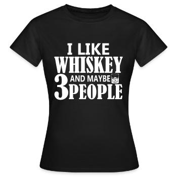 J’aime le whisky et peut-être 3 personnes - T-shirt Femme - noir - Devant - AI Model Female 172 dark (172cm)