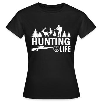 Hunting Life - Frauen T-Shirt - Schwarz - Vorne - AI Model Female 172 dark (172cm)
