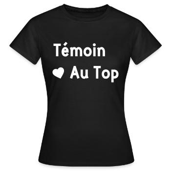 Témoin au top - T-shirt Femme - noir - Devant - AI Model Female 172 dark (172cm)