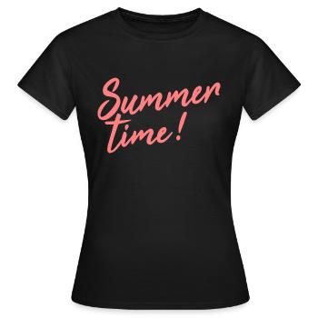 heure d'été - T-shirt Femme - noir - Devant - AI Model Female 172 dark (172cm)