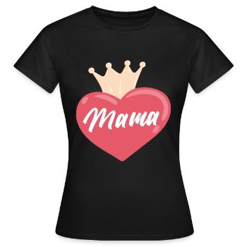 Mama Herz Krone - Frauen T-Shirt - Schwarz - Vorne - AI Model Female 172 dark (172cm)