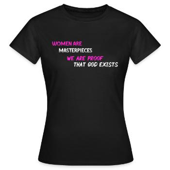 Femmes chefs d'oeuvre - PNK WE - T-shirt Femme - noir - Devant - AI Model Female 172 dark (172cm)