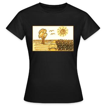 Paysage - T-shirt Femme - noir - Devant - AI Model Female 172 dark (172cm)
