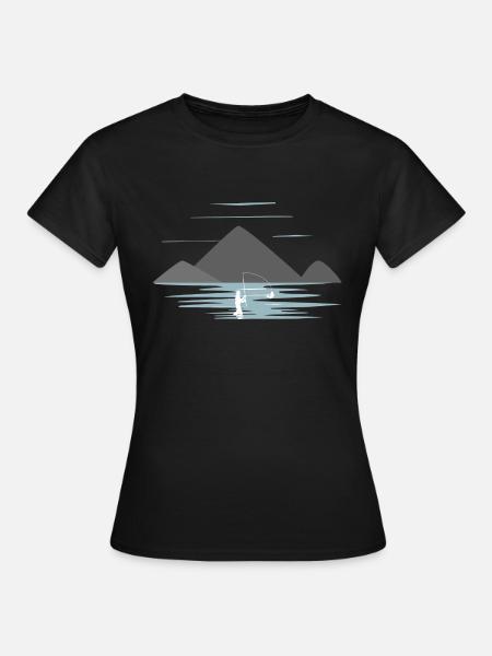 Fischen in den Bergen - Frauen T-Shirt - Schwarz