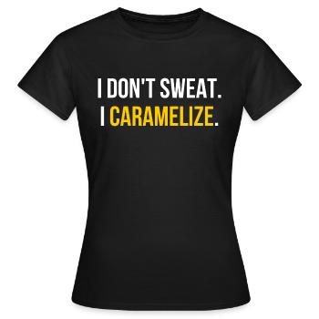 Transpiration chaude été Dicton anglais - T-shirt Femme - noir - Devant - AI Model Female 172 dark (172cm)