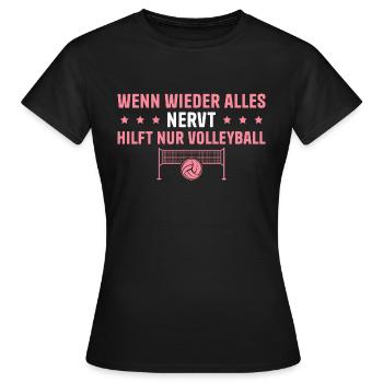 Volleyballerin Wenn alles nervt Volleyball - Frauen T-Shirt - Schwarz - Vorne - AI Model Female 172 dark (172cm)