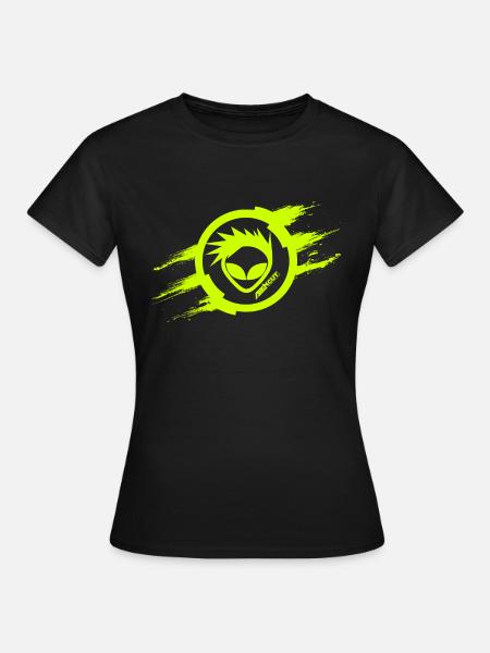 Alien Cut Scratch Fluo - Frauen T-Shirt - Schwarz