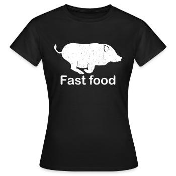 fast food - Frauen T-Shirt - Schwarz - Vorne - AI Model Female 172 dark (172cm)