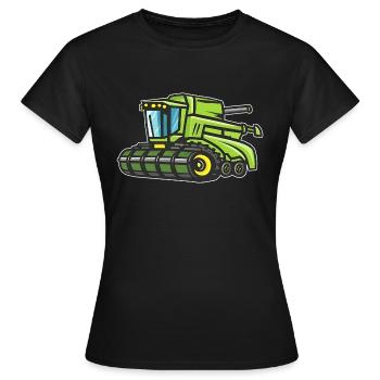Green Combine Harvester - Women's T-Shirt - black - Front - AI Model Female 172 dark (172cm)