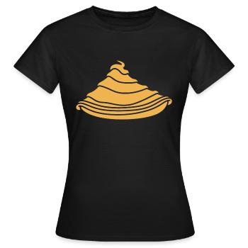 Crêpes Bretagne humour crêpe - T-shirt Femme - noir - Devant - AI Model Female 172 dark (172cm)