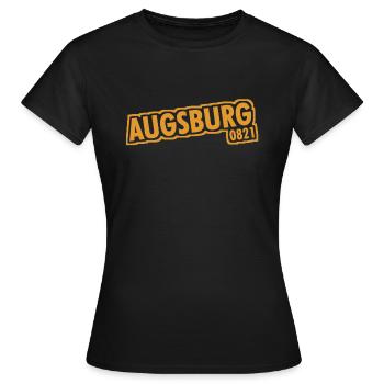 Augsburg 0821 Vorwahl - Frauen T-Shirt - Schwarz - Vorne - AI Model Female 172 dark (172cm)