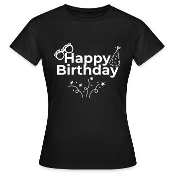 Bon anniversaire - T-shirt Femme - noir - Devant - AI Model Female 172 dark (172cm)