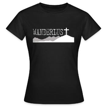 Wanderlust - Frauen T-Shirt - Schwarz - Vorne - AI Model Female 172 dark (172cm)