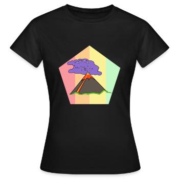Rétro volcan lave géologie Hawaii éruption Vintage - T-shirt Femme - noir - Devant - AI Model Female 172 dark (172cm)