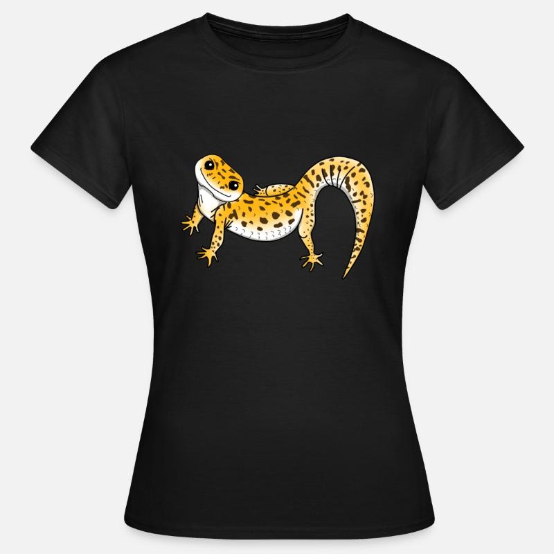 Gecko Leopard Lizard Reptile Pet Gift - Women's T-Shirt - black