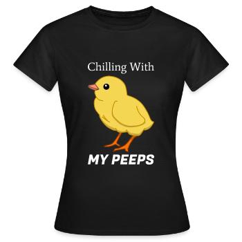 Küken Hühnchen Hühner Piepen Bauernhof Landwirt - Frauen T-Shirt - Schwarz - Vorne - AI Model Female 172 dark (172cm)