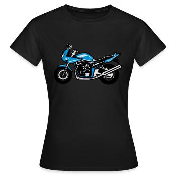 Moto vélo nu SportTouring - T-shirt Femme - noir - Devant - AI Model Female 172 dark (172cm)