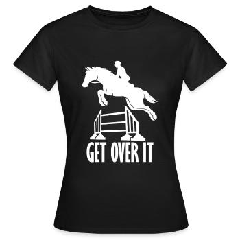 Cheval de cavalier galop de saut d'obstacles de course de poulain - T-shirt Femme - noir - Devant - AI Model Female 172 dark (172cm)