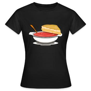 Soupe tomate tomate soupe repas repas - T-shirt Femme - noir - Devant - AI Model Female 172 dark (172cm)