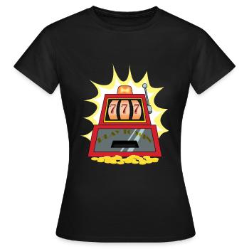 Slot Machine Slot Casino Gambling Gift - T-shirt Femme - noir - Devant - AI Model Female 172 dark (172cm)