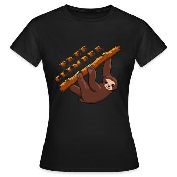 Kletterer Faultier Klettern Reisen Wild Camper - Frauen T-Shirt - Schwarz - Vorne - AI Model Female 172 dark (172cm)