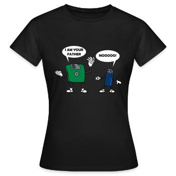 Clé USB cadeau technologie informatique - T-shirt Femme - noir - Devant - AI Model Female 172 dark (172cm)