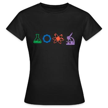 Chimie Molécule Chimique Chimique Science Laboratoire Élément - T-shirt Femme - noir - Devant - AI Model Female 172 dark (172cm)